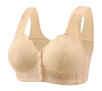 Sujetador sin Aros,Thin Laceless Comfortable Breathability Underwear Large Size Buckle Female Bra Deep V Neck Vest Bralette Wireless Bra Bikini (Beige, 50)