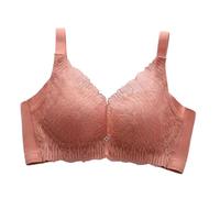 Sujetador sin bordes con copas de mano sin ajuste de hueso lateral, borde de encaje, pequeño brasier en el pecho, rosso, 95B