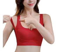 Sujetador Sin Costura Mujer Sin Aro Cuello V Profundo Borde Ondulado Cómodo Bralette Suave Sin Aro Bustier