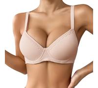 Sujetador sin costuras para mujer, sin aros, cómodo push-up, bralette sexy, senos, ropa interior deportiva, informal, suave, sin aros, sujetador clásico, yoga, transpirable, sujetador, beige, 75C