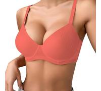 Sujetador Sin Costuras para Mujer: Tejido de Nylon Efecto Invisible Aros Suave Cómodo Tirantes Ajustables y Elásticos