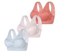Sujetador sin costuras sin aros cómodo sujetador deportivo ortopédico antisagging sujetador pechos grandes encaje malla sujetador sujetador suave sujetador bralette crop top para el día a día, dorado