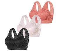 Sujetador sin costuras sin aros cómodo sujetador deportivo ortopédico antisagging sujetador pechos grandes encaje malla sujetador sujetador suave sujetador bralette crop top para el día a día, morado
