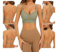 Sujetador sin Espalda Baja Mujer Sujetador Básico Sujetadores sin Aros Bralette Cómoda Invisible Mujer Push up Jelly Bra con Tirantes Multiposición Regulables Sujetadores Espalda en Forma de U