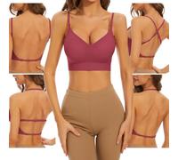 Sujetador sin Espalda Baja Mujer Sujetador Básico Sujetadores sin Aros Bralette Cómoda Invisible Mujer Push up Jelly Bra con Tirantes Multiposición Regulables Sujetadores Espalda en Forma de U