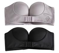 Sujetador sin tirantes para mujer, paquete de 2 unidades, sujetador push up bandeau con sin aros, sin tirantes, acolchado, bralette de tallas grandes, sujetador sin tirantes para sentirse bien, a,