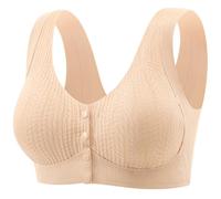 Sujetador Sin Tirantes Relleno Pecho Grande Sujetador Deportivo de Mujer con Copa Fija y diseño con Hebilla Frontal de Hielo, Estilo Chaleco mamá Sin Tirantes Espalda Relleno (Yellow, XL)