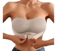 Sujetador Sin Tirantes Y Aros Un Top Sexy EláStica Ajustables Transpirables Push Up Bralette Reductor Bra con Relleno Retirable Vestido De Novia