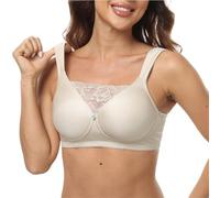 Sujetador Suave Sin Costuras para Uso Diario, Talla Grande para Mujeres Que Se Han Sometido A Mastectomía Bra Postoperatorio con Tirantes Anchos Y Sin Aros para Senos Falsos(Beige,B_38/85)