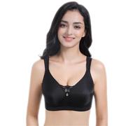 Sujetador Suave Sin Costuras para Uso Diario, Talla Grande para Mujeres Que Se Han Sometido A Mastectomía Bra Postoperatorio con Tirantes Anchos Y Sin Aros para Senos Falsos(Black,B_42/95)