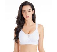 Sujetador Suave Sin Costuras para Uso Diario, Talla Grande para Mujeres Que Se Han Sometido A Mastectomía Bra Postoperatorio con Tirantes Anchos Y Sin Aros para Senos Falsos(White,B_40/90)