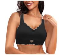 Sujetador Super Gather, suave y cómodo, sujetador sin aros, sujetador para mujer, lencería deportiva para todos los días, Negro , M