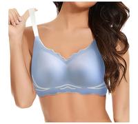 Sujetador Super Gather, suave y cómodo, sujetador sin aros, sujetador para mujer, ropa interior deportiva para uso diario Label Mark, plata, 4XL