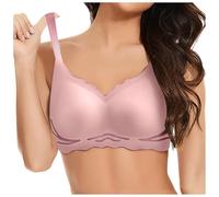 Sujetador Super Gather, suave y cómodo, sujetador sin aros, sujetador para mujer, ropa interior deportiva para uso diario Label Mark, Rosa., M