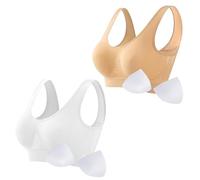 Sujetador Talla 105 Ofertas Paquete De 2 Sujetadores Deportivos Sin para Mujer, Sujetador De Realce Inalámbrico Transpirable con Almohadillas, Bralettes para Yoga, Corre Sujetador Ortopedia Ofertas