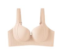 Sujetador transpirable para mujer, sin aros, tallas grandes, con cierre frontal, cómodo, con cobertura completa y espalda oculta, conjunto de yoga para mujer, dorado, 44