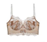 Sujetador ultra delgado de encaje para mujer, diseño de espalda abierta para un aspecto moderno (M (36/80ABC) color de piel)