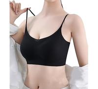 Sujetador Ultra Delgado de Seda de Hielo, Sujetador de Verano Sin Costuras Ultradelgado Tamaño más de Seda de Hielo, Zero Feel con Relleno Extraíble Comfy Bralette (Schwarz,2XL)