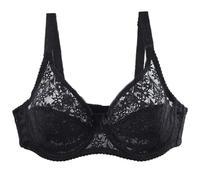 Sujetadores con armaduras de encaje floral para mujer - Sujetador de flexión no acolchado con tirantes ajustables - Bra Pink,Black,White,Beige,Khaki,Wine, Negro , 85E
