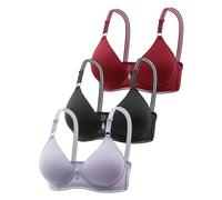 Sujetadores con Aro Ofertas Sujetadores De 3 Piezas para Mujer, Ropa Interior Sexy Up Inalámbrica De Color Sólido, Soporte Cómodo Transpirable Ajustable, Sujetador Anticaíd Sujetadores Faja Ofertas