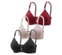 Sujetadores de 3 Piezas para Mujer, Ropa Interior Sexy Push Up inalámbrica de Color sólido, Soporte cómodo Transpirable Ajustable, Sujetador anticaída La Ropa Interior Atractiva Mujer