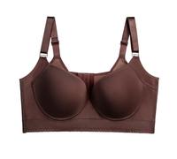 Sujetadores de alto soporte para mujer, con correa ajustable, cobertura completa, cómodos, sin aros, sin aros, sujetadores de entrenamiento para mujer, marrón, AN