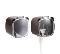 Sujetadores De Cables De Pared,2 Piezas Gancho Anti-Humedad - Con Cubierta Transparente Antipolvo Ganchos Adhesivos Sin Rastro Para La Pared,Para Cocina Dormitorio Hotel Escuela Hogar Lugar De Trabajo