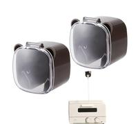 Sujetadores De Cables De Pared - 2 Piezas Organizador Sin Taladro - Con Cubierta Transparente Antipolvo Ganchos Adhesivos Sin Rastro Para La Pared - Para Cocina Dormitorio Hotel Escuela Hogar Lugar De