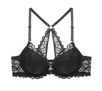 Sujetadores de Cierre Delantero Push up Racerback para Mujer Sexy Encaje Floral con Aros Plunge Beauty Back Bra
