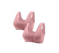 Sujetadores de cierre frontal para mujer, paquete de 2 bralettes para mujer, talla grande, sin costuras, sin costuras, de alto impacto, realce hacia arriba, cómodo, transpirable, paquete múltiple