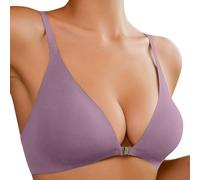 Sujetadores de Cierre Frontal para Mujer, sin Aros, Corte bajo, Bralette con Relleno en V Profundo, Sujetadores cómodos sin Costuras con Soporte Ropa Interior Ciclismo Gel