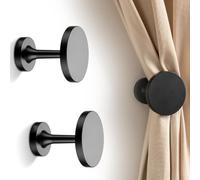 Sujetadores de cortina para decoración del hogar, paquete de 2 con silueta curva suave compatible con varios temas de interiores (es negro)