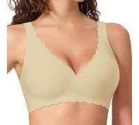 Sujetadores de leopardo para mujer, cobertura completa, sin costuras, sin | Camiseta tipo bandeau para mujer, con relleno transpirable, talla grande, ropa interior deportiva