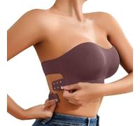 Sujetadores De Mujer Color SóLido Sin Aros Hebillas De Doble Cara Parte Superior del Tubo Antideslizante Y AntiexposicióN Ropa Interior Sujetador Sexy PequeñO Pecho Fruncido