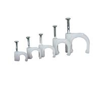 Sujetadores de pared de alambre, 100 Uds. Clip circular for uñas, abrazadera de gestión cables, fijación redonda acero for colgar en la pared, Clips for 4/5/6/7/8/9/10/12mm(8mm 100PCS)