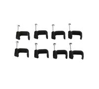 Sujetadores de pared de alambre, 100 Uds. Clip de Cable clavo plano montaje en pared hogar DIY abrazadera cuadrada fijación tarjeta oficina(6mm 100PCS)