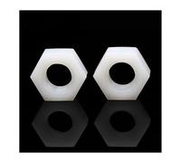 Sujetadores de plástico a prueba de vibraciones, 5 uds., 10 Uds., 20 piezas, 50 Uds., 100 Uds., M2-M20, tuerca hexagonal de nailon blanco y negro, tuercas hexagonales aisladas