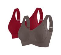 Sujetadores deportivos de talla grande para mujer, cómodos, acanalados, sin varillas, ajustables, acolchado, para uso diario, 2 unidades, P, 5XL