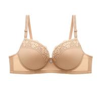 Sujetadores deportivos de talla grande para mujer con aros, paquete de brasier clásico, cómodo con corpiño ajustable, sujeción fuerte, brasier deportivo de compresión para pecho grande, beige, 100CD