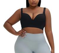 Sujetadores deportivos elásticos para mujer, ajuste antiflacidez, brasier deportivo con copas, Negro, 110B