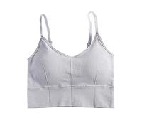 Sujetadores Deportivos Mujer,Camiseta sin Mangas con Sujetador Incorporado Camisetas Camisola de algodón elástico con Tirantes Ajustables Sujetador con Estante Acolchado Incorporado Color pequeño A