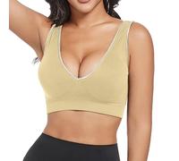 Sujetadores Deportivos Mujer Top Deportivo Mujer Algodon Conjunto Yoga Workout Set Women Sujetador con Aros Bra Relleno Chaqueta Deporte Activewear Sin Espalda Alto Impacto Conjuntos Transpirable