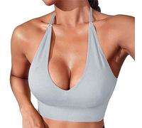 Sujetadores Deportivos Sin Aros Sin Costuras Push Up para Mujeres Bra Deportivo Sin Varillas Alto Impacto Cómodos Sostén con Relleno Fijo para Yoga Running Fitness Y Entrenamiento