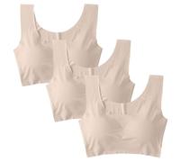 Sujetadores Deportivos Sin Costuras Sin Aros Sin Varillas para Mujeres Bra Deportivo con Relleno Fijo Cómodos Alto Impacto Sostén Push Up para Yoga Running Fitness Y Entrenamiento (3 Paquetes)