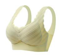 Sujetadores Mujer 100 Algodon Sin Aros, Sujetador Mujer Sin Aros con Relleno, Sujetador Color Sólido Cómodo Respirable con Rejilla Sin Varilla Intimo Chaleco Versátil Diario