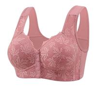 Sujetadores Mujer,Thin Laceless Comfortable Breathability Underwear Large Size Buckle Female Bra Deep V Neck Vest Bralette Wireless Bra Bikini (Rose Gold, 44)