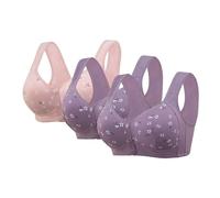 Sujetadores para mujer 2025 Verano 3 piezas: sujetador frontal transpirable, soporte completo, espalda ancha, sin aros, brasier deportivo de alta compresión para mujer, h, 66