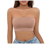 Sujetadores para mujer, talla grande, que se cae del pecho de la niña con una línea de hombro envolvente, ropa interior de soporte superior, rosa, L