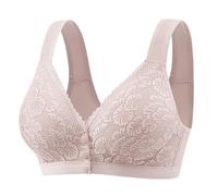 Sujetadores para mujeres mayores, transpirables, con cierre frontal, soporte completo, sin aros, para uso diario, talla grande, sujetadores deportivos para mujer, talla 2X, gris, 105B