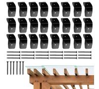Sujetadores para Vigas | Abrazaderas Galvanizadas Para Techo 12 Piezas - Conectores Negros Para Tejado Soportes Para Viguetas De Madera Para Barandillas Vigas Techo Cobertizo Valla Pérgola